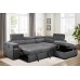 Charleston Sofa Sleeper Sectional Charcoal Fabric